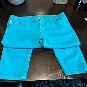Michael Kors turquoise jeans.  Size 6P